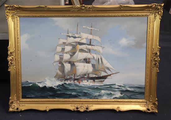 § George Shaw (1929-2009) Portrait of the clipper ship Slieve More built 1877 20 x 29.5in.
